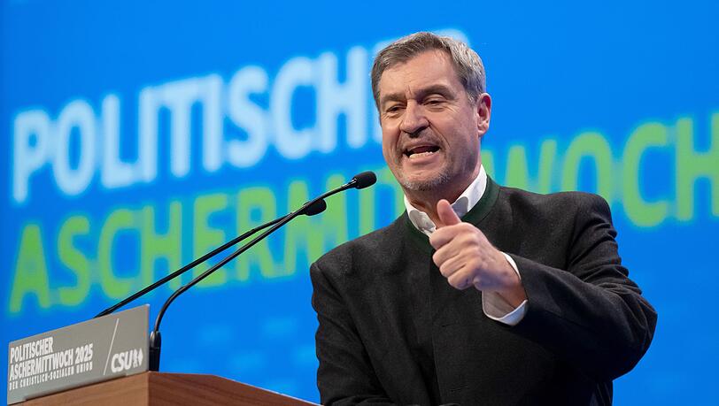 Trotz Eile bei den Sondierungsgesprächen lässt sich Markus Söder den Aschermittwoch nicht nehmen.