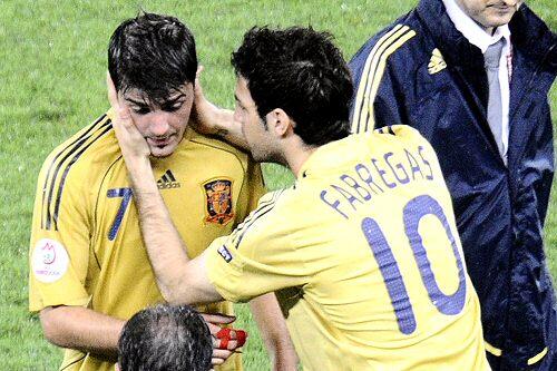 Bitterer Abgang: David Villa (l.) und Cesc Fabregas