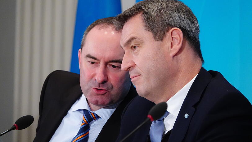 Bayerns Wirtschaftsminister Hubert Aiwanger (Freie Wähler) und Ministerpräsident Markus Söder (CSU)