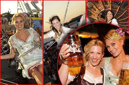 Promis auf dem Oktoberfest! Da geht dem Sportsfreund das Herzerl auf: Die Sportmoderatorinnen Britta Hofmann (Im Dirndl von Alpenprinzessin), Karolin Oltersdorf (Im Angermaier-Dirndl), Birgit Nössing (Das Dirndl) und Jessica Kastrop (Basler-Dirndl) zeigen ihre sexy Dirndl auf dem Oktoberfest. Die schönen Bilder.