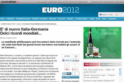 "Und wieder Italien gegen Deutschland", schreibt "La Gazzetta dello Sport". Und erwähnt die "süßen Erinnerungen", die Italien an die letzten Duelle hat.