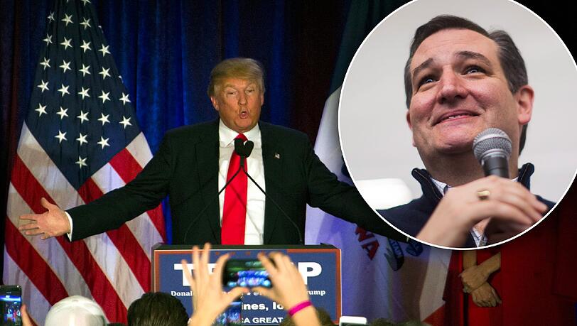 Ted Cruz hat bei den Republikanern die erste Vorwahl im Bundesstaat Iowa für sich entschieden. Donald Trump landete auf Platz zwei. Ted Cruz hat bei den Republikanern die erste Vorwahl im Bundesstaat Iowa für sich entschieden. Donald Trump landete auf Platz zwei.