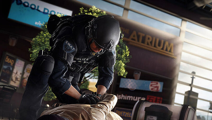 In "Battlefield Hardline" tritt ein Team aus Sondereinsatzkräften der Polizei gegen eine Gruppe von Gangstern an In "Battlefield Hardline" tritt ein Team aus Sondereinsatzkräften der Polizei gegen eine Gruppe von Gangstern an