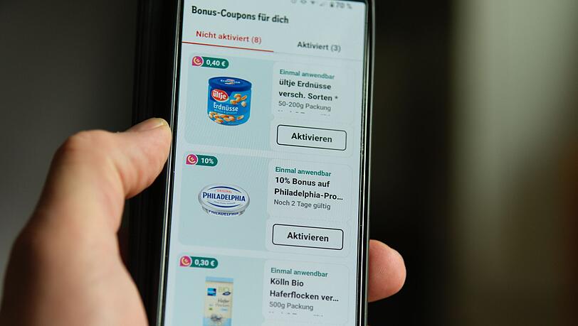 In den Apps von Rewe und Penny wurden die Schwellenwerte für Rabatte angepasst. (Symbolbild)