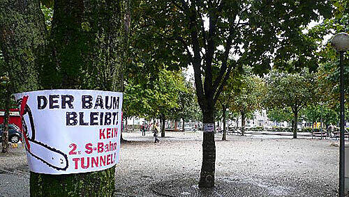 Kein Kettensägen-Massaker: Auch gegen das Abholzen der Bäume am Orleansplatz protestieren die Haidhauser. Kein Kettensägen-Massaker: Auch gegen das Abholzen der Bäume am Orleansplatz protestieren die Haidhauser.