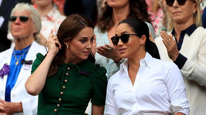 Herzogin Kate und Herzogin Meghan im Sommer 2019 in Wimbleton.