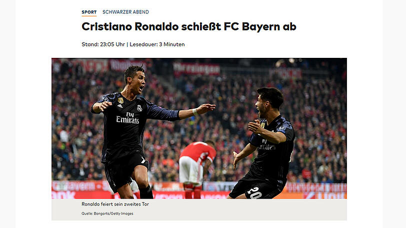 Einen "schwarzen Abend" für die Bayern sieht auch das Angebot von welt.de.