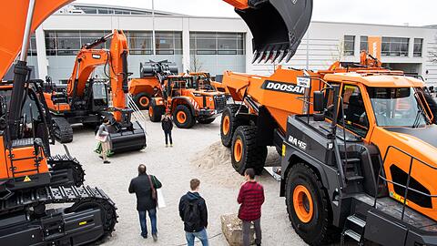 Während der Bauma ist die Messe besonders voll.