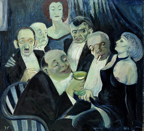 Gemälde &bdquo;Die sieben Todsünden&ldquo; (1939) von Franz Ferry Hauber, Öl auf Leinwand. 108 x 117 Zentimeter. Start bei 500 Euro.