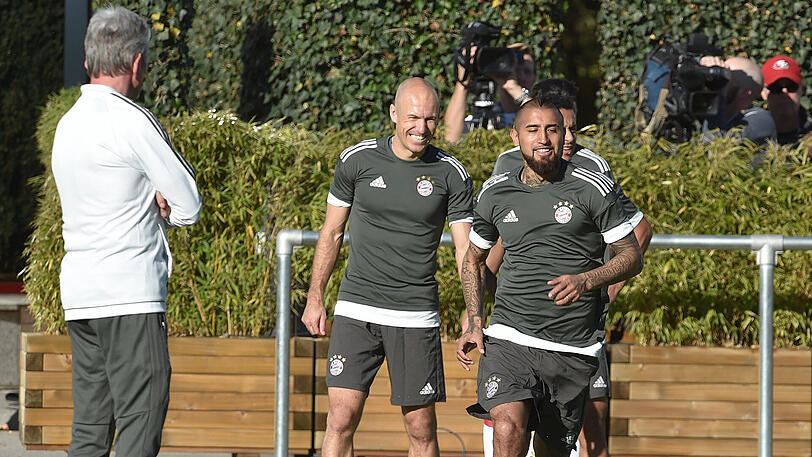 Der Tag vor dem Champions-League-Neustart von Triple-Triumphator Jupp Heynckes: Die Bilder vom Abschlusstraining des FC Bayern vor dem Heimspiel gegen Celtic Glasgow.