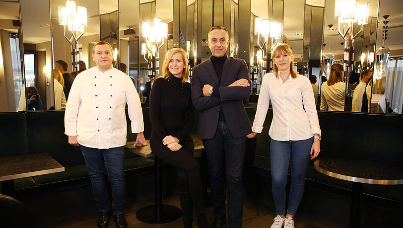 Die neue Sterne-Truppe im Les Deux (v.l.): Gregor Goncharov, Katrin und Fabrice Kieffer und Nathalie Leblond.