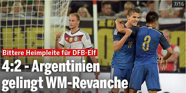 "4:2 - Argentinien gelingt WM-Revanche", oe24.at