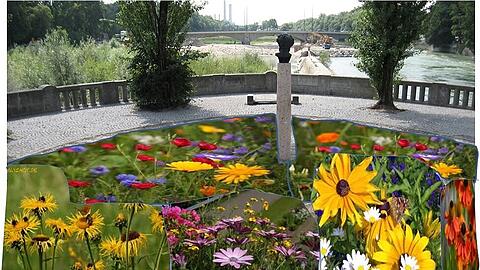 So soll der provisorische Garten auf der Corneliusbrücke aussehen.