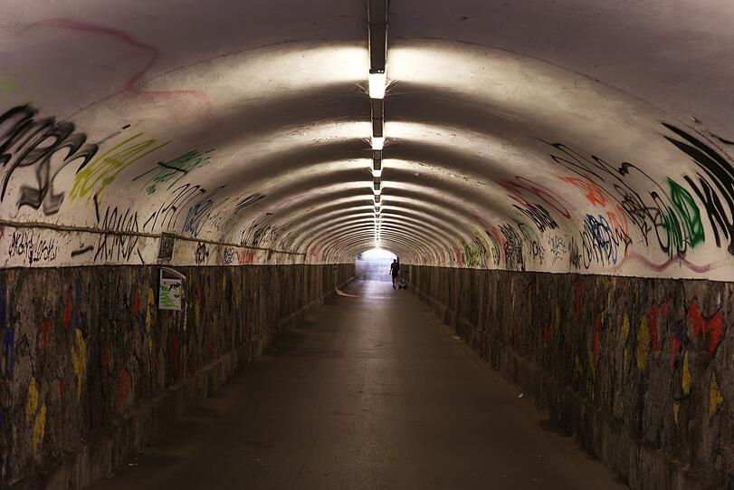 Tunnelblick: die Fußgängerunterführung unter den Gleisen.