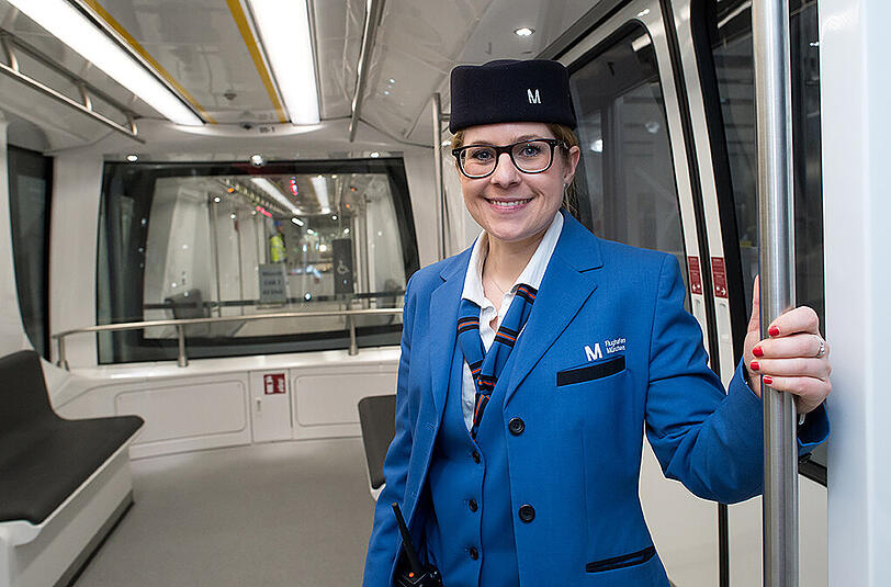 Die fahrerlose U-Bahn bringt künftig Passagiere vom Terminal 2 zum Satellitengebäude.