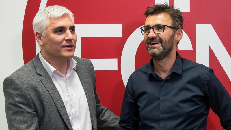Trainer Michael Köllner (r) und Sportvorstand Andreas Bornemann. Trainer Michael Köllner (r) und Sportvorstand Andreas Bornemann.