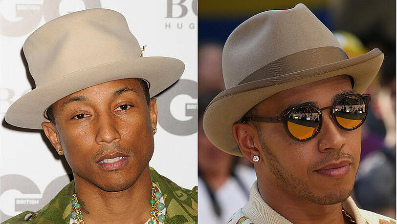 Pharrell Williams ist in Sachen Fashion das Vorbild von Rennfahrer Lewis Hamilton Pharrell Williams ist in Sachen Fashion das Vorbild von Rennfahrer Lewis Hamilton