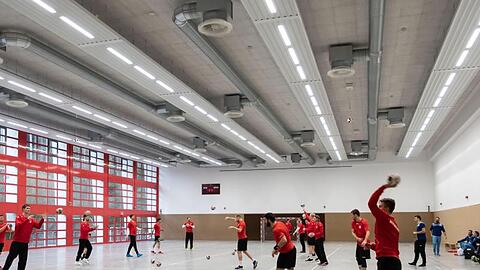 Die deutsche Handball-Nationalmannschaft beim Training in Barsinghausen.