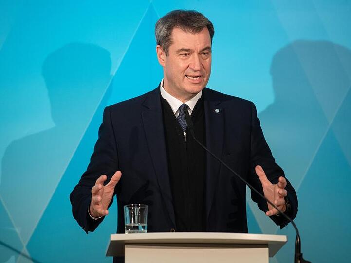 Der bayerische Ministerpräsident Markus Söder spricht auf einer Pressekonferenz. Foto: Nicolas Armer/dpa/Archivbild