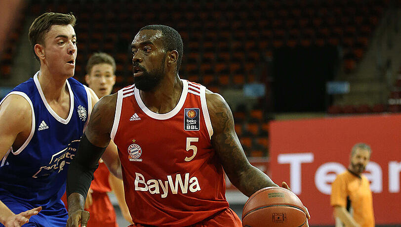 Bayerns Neuzugang in Aktion: K.C. Rivers bei seiner ersten Partie im Audi Dome. Bayerns Neuzugang in Aktion: K.C. Rivers bei seiner ersten Partie im Audi Dome.