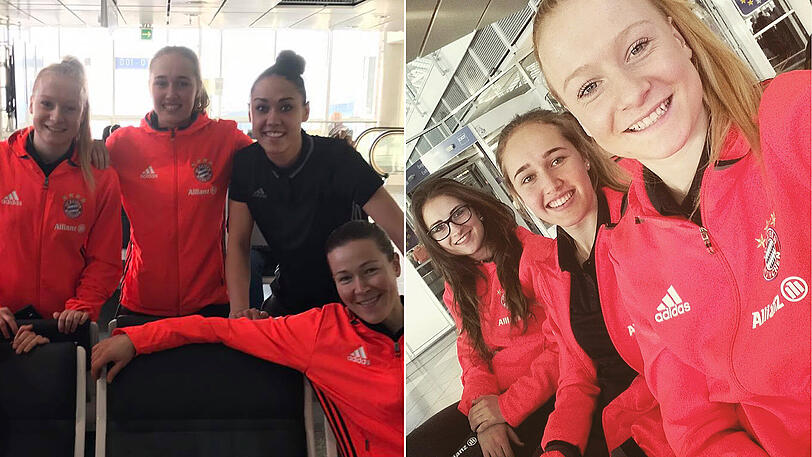Auf geht's: Die Bayern-Frauen starten ins Trainingslager.