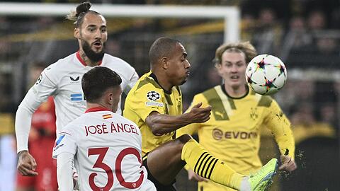 Der BVB um Donyell Malen (2.v.r.) kam gegen Sevilla nicht über ein 1:1 hinaus.