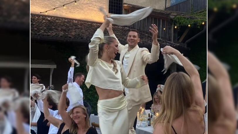Hoch die Tassen: Anika und Manuel Neuer feierten ihre Liebe und gaben sich in Südtirol das kirchliche Jawort