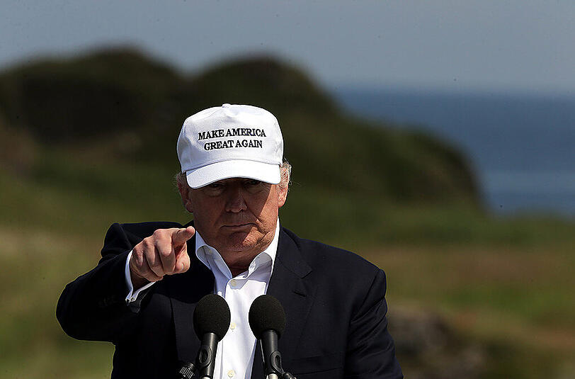 US-Präsidentschaftskandidat Donald Trump bei seinem Besuch in Schottland.