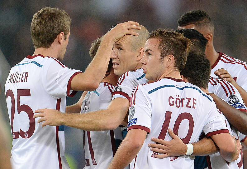21. Oktober 2014 - Der FC Bayern feiert mit dem 7:1 beim AS Rom in der Champions League den höchsten Auswärtssieg seiner Europapokal-Geschichte