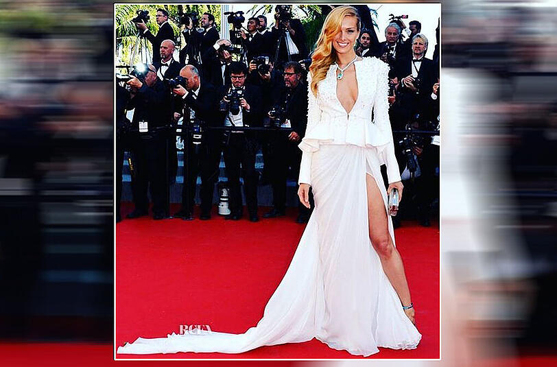 Das Model Petra Nemcova (35) gab gleich zwei der Trends in Cannes vor: Ein tiefes Dekolleté und viel Bein, bevorzugt mit Angelina-Jolie-Pose in Szene gesetzt. Ihr weißes Kleid sorgte oben und unten für große Augen.