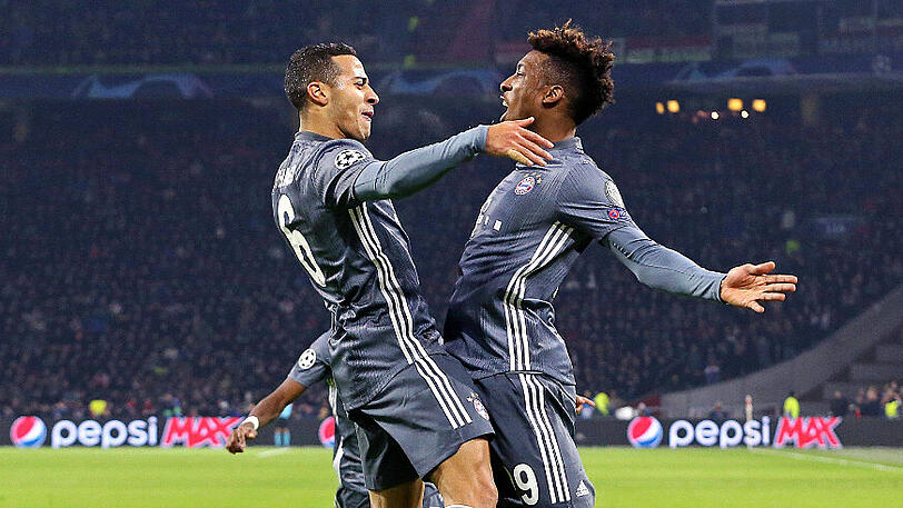 Bayerns Überflieger gegen Ajax: Thiago (links) und Kingsley Coman.