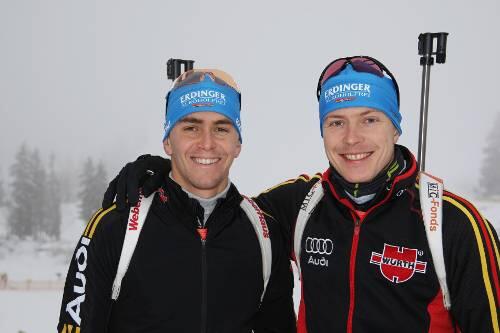 Freuen sich auf die Reise nach Vancouver: Michael Greis (links) und sein Kollege Andi Birnbacher.