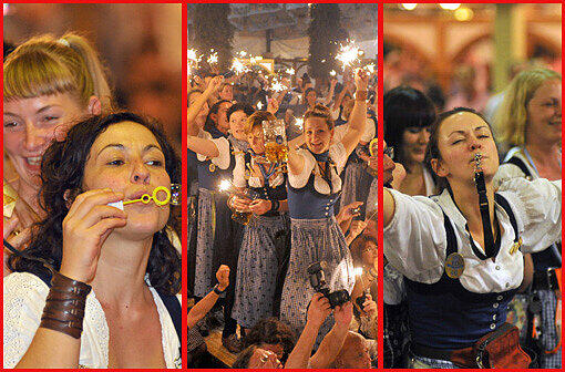 Die letzten Minuten am Montagabend gehörten den Bedienungen: Beim Wiesn-Kehraus dürfen auch sie dann endlich feiern. Die Bilder.