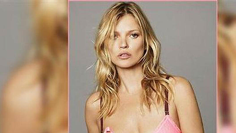 Kate Moss präsentiert sich im sexy BH für den guten Zweck Kate Moss präsentiert sich im sexy BH für den guten Zweck