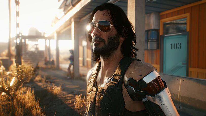 "Cyberpunk 2077" soll verfilmt werden. Ob wie im Spiel Keanu Reeves dabei ist, ist unklar.