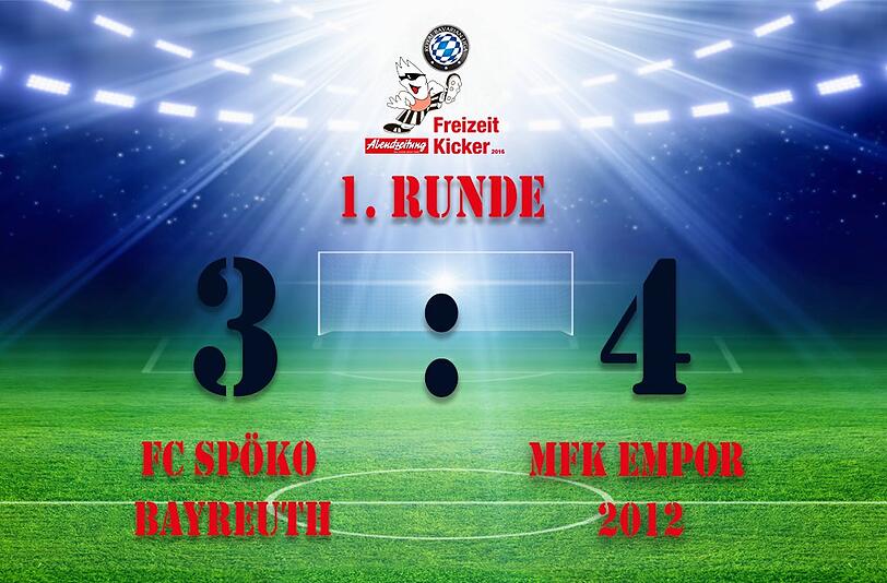 Der MFK Empor 2012 gewann die Partie mit 3:4 gegen den FC Spöko Bayreuth.