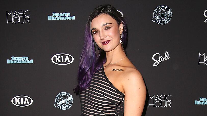 Brenna Huckaby im Februar auf der Party von Sports Illustraed.