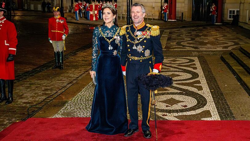 K&ouml;nig Frederik und K&ouml;nigin Mary konnten den Empfang sichtlich genie&szlig;en.