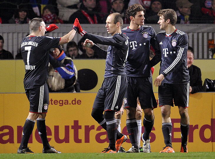 Lieferten in Mainz den Beweis ihrer Klasse ab: Ribéry, Robben, Gomez und Müller.