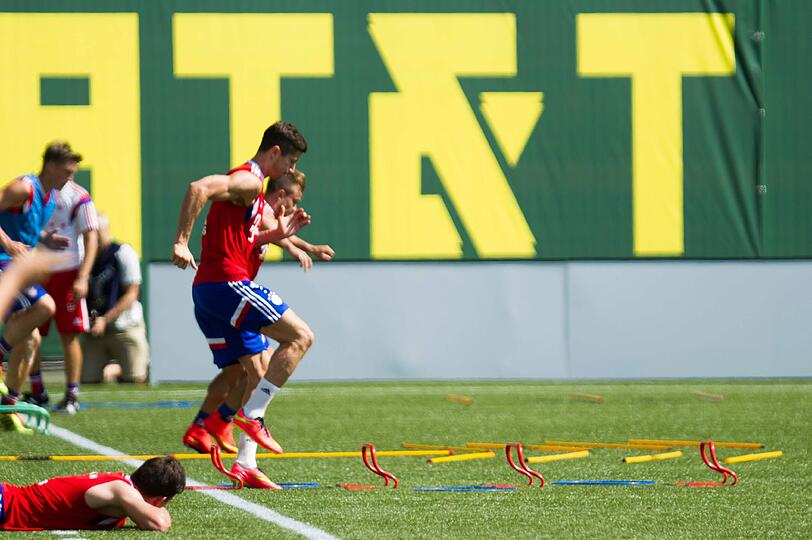 Die Bilder vom öffentlichen Training in Portland.