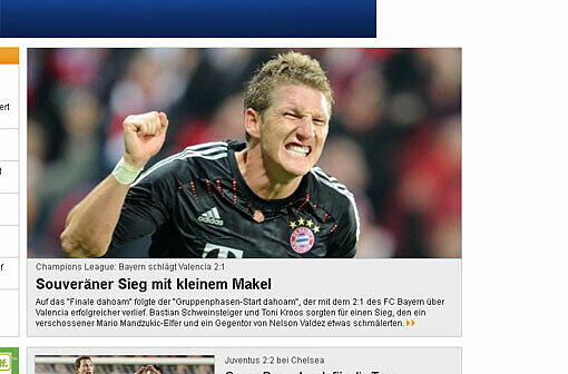 Sportal will einen kleine Makel entdeckt haben und spielt auf den verschossenen Elfer an.