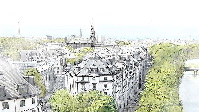 So soll der kleine neue Platz vor dem Kino „Museum Lichtspiele“ in ein paar Monaten aussehen.