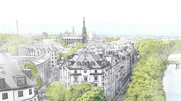 So soll der kleine neue Platz vor dem Kino „Museum Lichtspiele“ in ein paar Monaten aussehen.