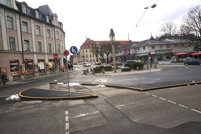 Wenn alles fertig ist, soll der Pasinger Marienplatz weitgehend als Fußgängerzone umgestaltet werden.
