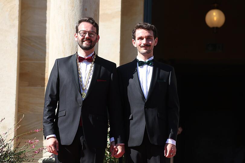 Andreas Zippel (l, SPD), Oberbürgermeister von Bayreuth, und sein Partner Luca Maaß. Andreas Zippel (l, SPD), Oberbürgermeister von Bayreuth, und sein Partner Luca Maaß.