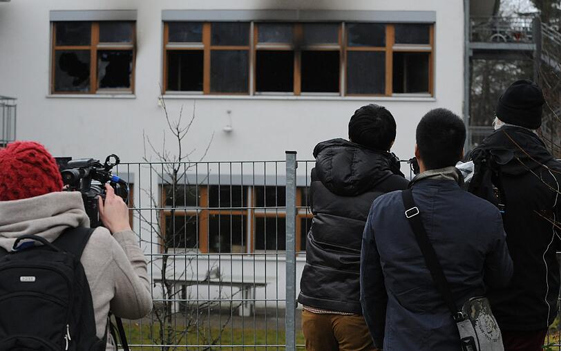 Die Behindertenwerkstatt am Tag nach dem Feuer-Inferno.