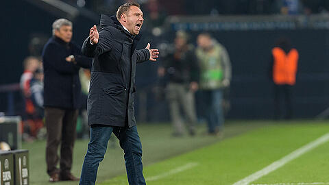 Schalke-Trainer André Breitenreiter beim Europa-League-Spiel gegen Schachtjor Donezk (0:3).