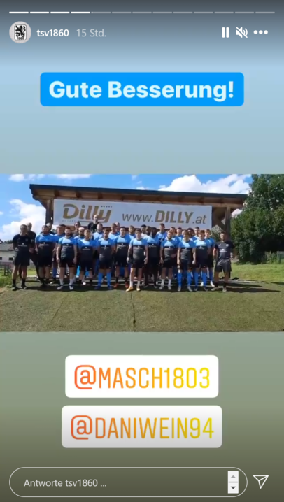 Die Genesungswünsche für Marius Willsch und Daniel Wein. Die Genesungswünsche für Marius Willsch und Daniel Wein.