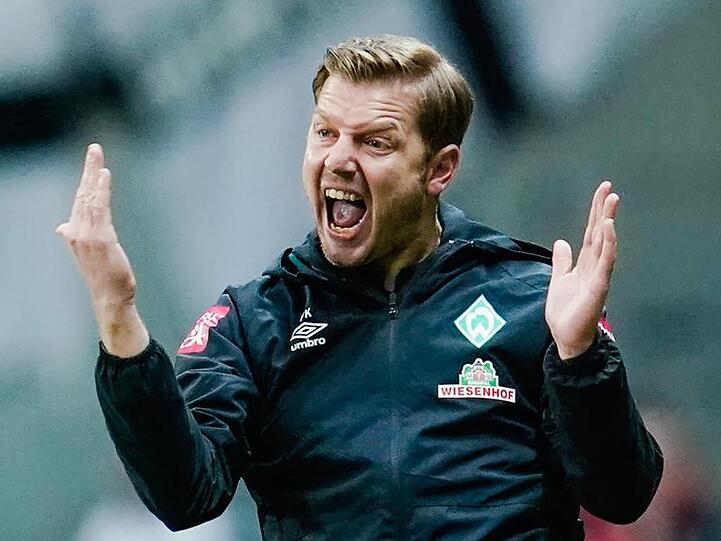 Trainer Florian Kohfeldt und seine Bremer treffen am Mittwoch im Nachholspiel des 24. Spieltages auf Eintracht Frankfurt.