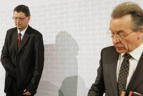 Thorsten Schäfer-Gümbel und Franz Müntefering im Willy-Brandt-Haus.